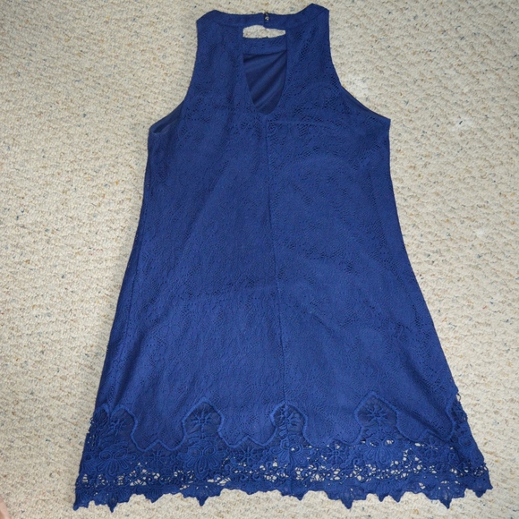 dark blue lace shift dress - Picture 2 of 4